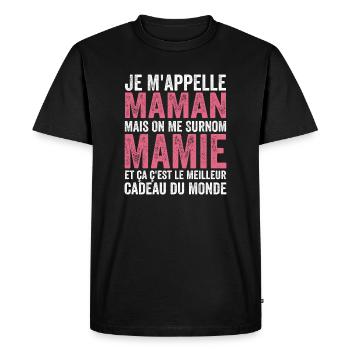Je M'appelle Maman Mais On Me Surnom Mamie Drôles - T-shirt Premium bio Homme - noir - Devant - Nico (187cm)