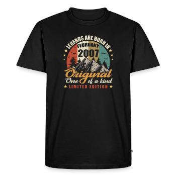Original Legends Are Born In February 2007 🎉 - Men's Premium Organic T-Shirt - black - Front - Nico (187cm)