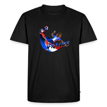 CHEMISE DE FOOTBALL FRANCE - T-shirt Premium bio Homme - noir - Devant - Nico (187cm)