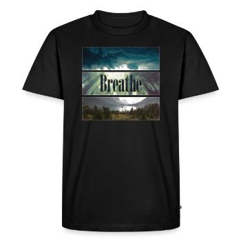 respirer - T-shirt Premium bio Homme - noir - Devant - Nico (187cm)