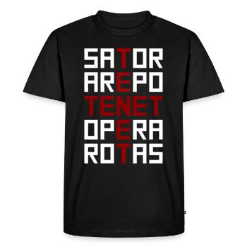 Cadeau carré Tenet Rotas Sator - T-shirt Premium bio Homme - noir - Devant - Nico (187cm)