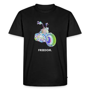 Moto Chopper Freedom Biker Motocycliste - T-shirt Premium bio Homme - noir - Devant - Nico (187cm)