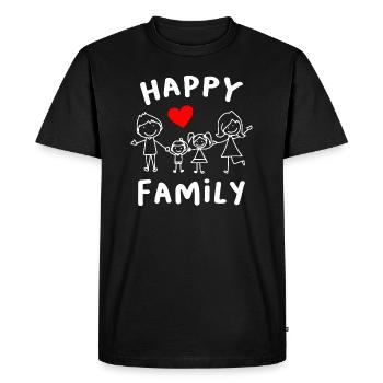 Famille heureuse - T-shirt Premium bio Homme - noir - Devant - Nico (187cm)