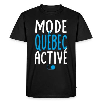 Mode Québec Activé - Idée Cadeau - T-shirt Premium bio Homme - noir - Devant - Nico (187cm)