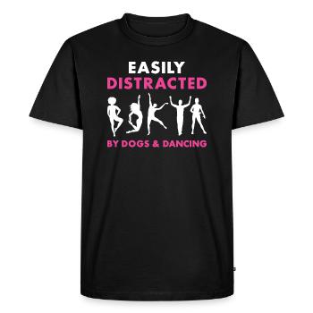 Danseur Facilement Distrait Par Les Chiens Et La Danse - T-shirt Premium bio Homme - noir - Devant - Nico (187cm)