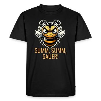 Buzz Buzz Sour Bee - Men's Premium Organic T-Shirt - black - Front - Nico (187cm)