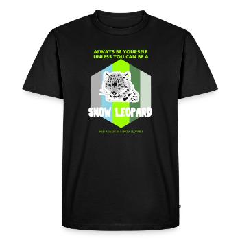 Sois un cadeau de neige léopard - T-shirt Premium bio Homme - noir - Devant - Nico (187cm)