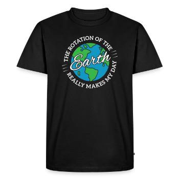 Le cadeau de la rotation de la terre - T-shirt Premium bio Homme - noir - Devant - Nico (187cm)