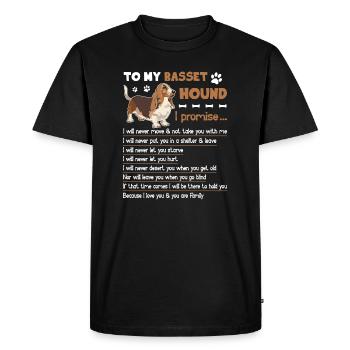 Basset Hound Basset Hound Promesse - T-shirt Premium bio Homme - noir - Devant - Nico (187cm)