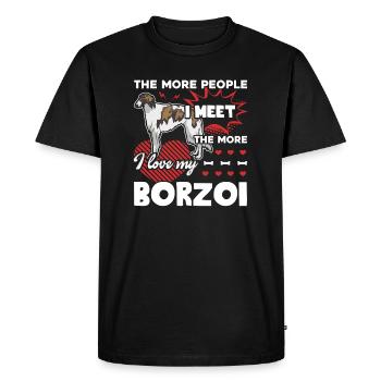 J'aime mon Barzoï - T-shirt Premium bio Homme - noir - Devant - Nico (187cm)