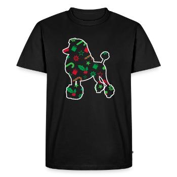 Noël drôle de caniche - T-shirt Premium bio Homme - noir - Devant - Nico (187cm)