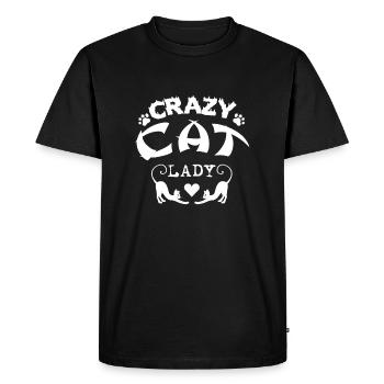 Chemise Cat Crazy Cat Lady - T-shirt Premium bio Homme - noir - Devant - Nico (187cm)