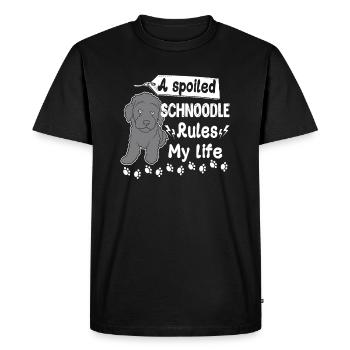A Spoiled Schnoodle Rules My Life - Men's Premium Organic T-Shirt - black - Front - Nico (187cm)