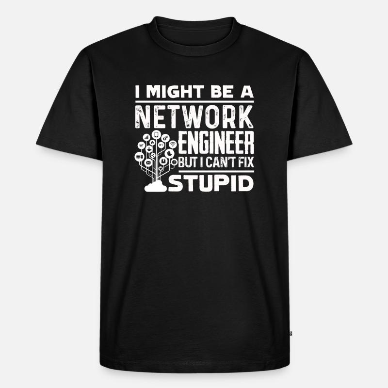 Netzwerktechniker kann dummes nicht regeln - Männer Premium Bio T-Shirt - Schwarz