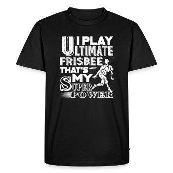 Ultimate Frisbee I Play Ultimate Frisbee - T-shirt Premium bio Homme - noir - Devant - Nico (187cm)
