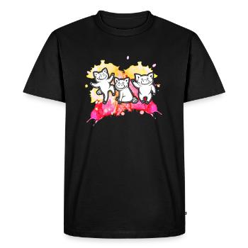 Drôle Trois Petits Cochons Mignons - T-shirt Premium bio Homme - noir - Devant - Nico (187cm)