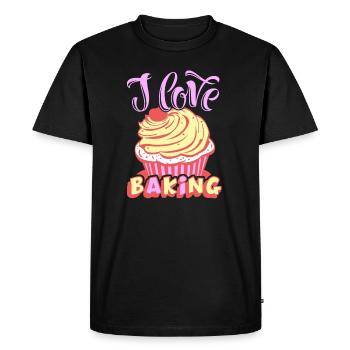Baker I Love Baking - Men's Premium Organic T-Shirt - black - Front - Nico (187cm)