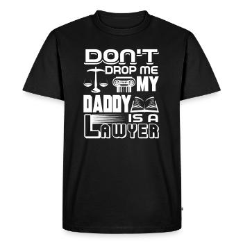 Avocat Mon papa est avocat - T-shirt Premium bio Homme - noir - Devant - Nico (187cm)