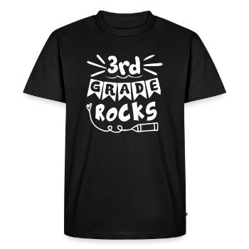 3rd Grade Teacher 3rd Grade Rocks - Men's Premium Organic T-Shirt - black - Front - Nico (187cm)