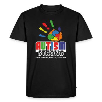 Sensibilisation à l'autisme Autisme fort - T-shirt Premium bio Homme - noir - Devant - Nico (187cm)