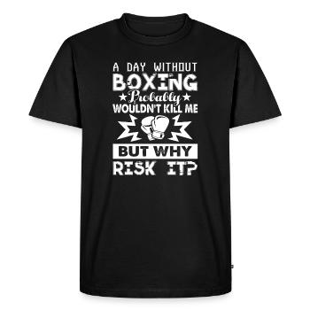 Boxe par jour sans boxe - T-shirt Premium bio Homme - noir - Devant - Nico (187cm)