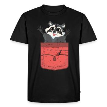 Ratons laveurs cadeau raton laveur - T-shirt Premium bio Homme - noir - Devant - Nico (187cm)
