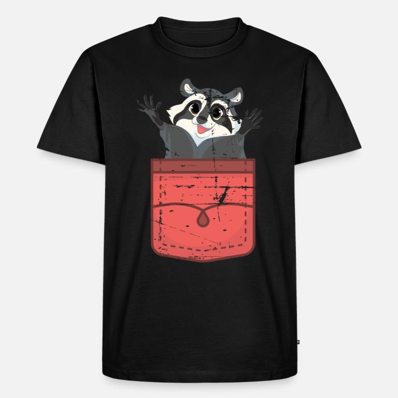 Waschbären Geschenk Waschbär - Männer Premium Bio T-Shirt - Schwarz