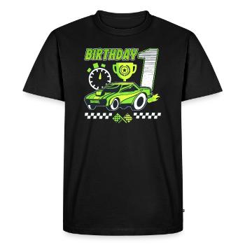 1er anniversaire voiture de course 1 an pilote de course - T-shirt Premium bio Homme - noir - Devant - Nico (187cm)