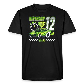 12ème anniversaire voiture de course 12 ans pilote de course - T-shirt Premium bio Homme - noir - Devant - Nico (187cm)