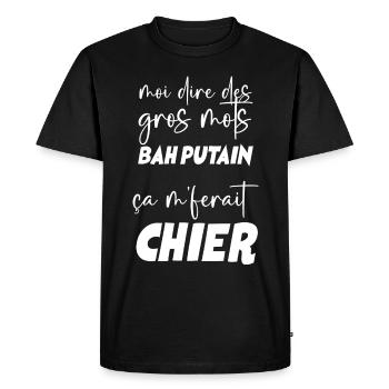 Gros mots humour ça Me Ferait Chier Cadeau Homme - T-shirt Premium bio Homme - noir - Devant - Nico (187cm)