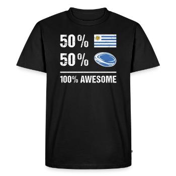 50% Uruguay 50% Rugby 100% Super Uruguay Rugby - T-shirt Premium bio Homme - noir - Devant - Nico (187cm)