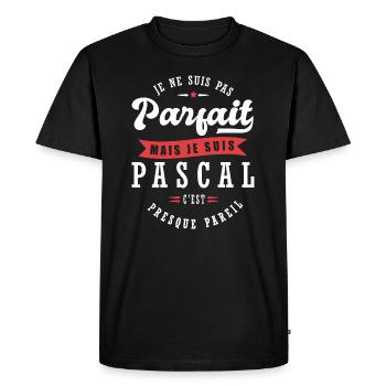 Pascal Parfait Cadeau prenom pascal - T-shirt Premium bio Homme - noir - Devant - Nico (187cm)