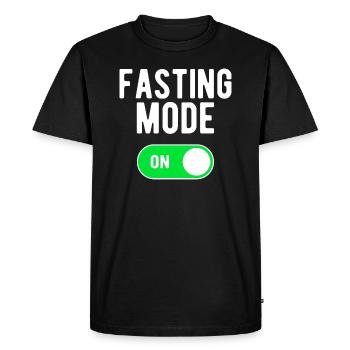 Mode Jeûne ON Gym Musculation Poids Entraînement - T-shirt Premium bio Homme - noir - Devant - Nico (187cm)