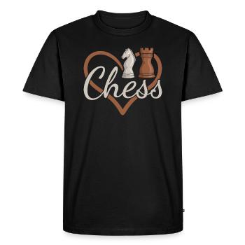 Chess Player Heart Chess - Men's Premium Organic T-Shirt - black - Front - Nico (187cm)