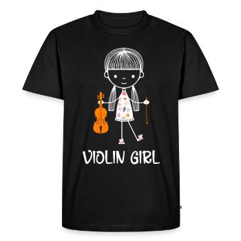 Violin Girl Violoniste Violon - T-shirt Premium bio Homme - noir - Devant - Nico (187cm)
