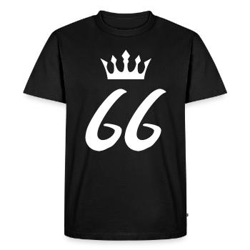 66 Number crown - Men's Premium Organic T-Shirt - black - Front - Nico (187cm)