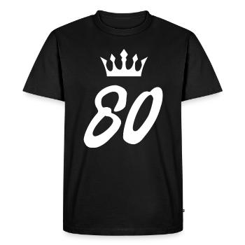 80 Number crown - Men's Premium Organic T-Shirt - black - Front - Nico (187cm)
