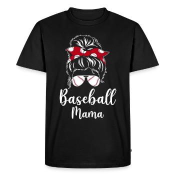 Baseball Mom - Men's Premium Organic T-Shirt - black - Front - Nico (187cm)