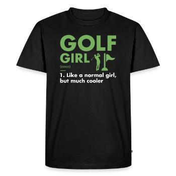 Sport Girl Définition Golf - T-shirt Premium bio Homme - noir - Devant - Nico (187cm)