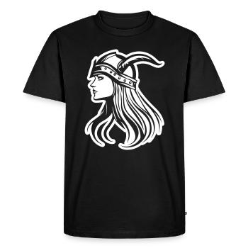 Tête de femme guerrière viking - T-shirt Premium bio Homme - noir - Devant - Nico (187cm)