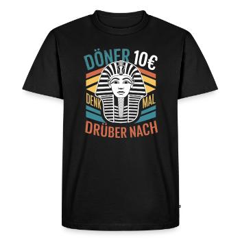 Kebab 10€ Pensez-y à l’Égypte Pharaon - T-shirt Premium bio Homme - noir - Devant - Nico (187cm)