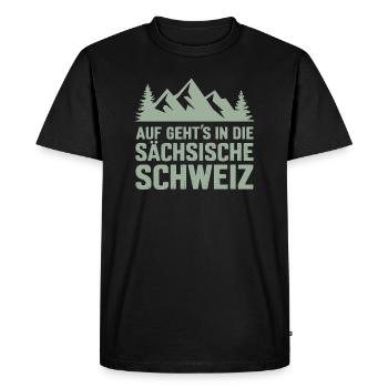 Saxon Switzerland Hiking Pirna Climbing Saxony - Men's Premium Organic T-Shirt - black - Front - Nico (187cm)