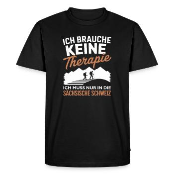 No therapy Saxon Switzerland Hiking Saxony - Men's Premium Organic T-Shirt - black - Front - Nico (187cm)