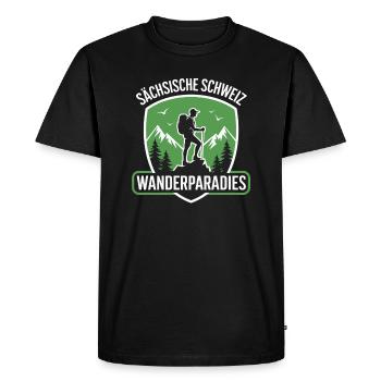 Suisse saxonne Escalade Saxe Randonnée - T-shirt Premium bio Homme - noir - Devant - Nico (187cm)