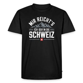 Suisse Salutations Berne Allemand Drapeau suisse Drapeau suisse - T-shirt Premium bio Homme - noir - Devant - Nico (187cm)