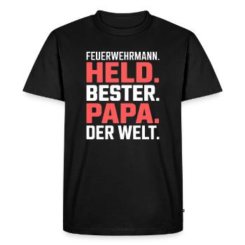 Héros de pompier Meilleur papa Papa pompier du monde - T-shirt Premium bio Homme - noir - Devant - Nico (187cm)