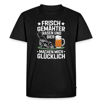 Bière de pelouse fraîchement tondue Happy Father’s Day Man - T-shirt Premium bio Homme - noir - Devant - Nico (187cm)