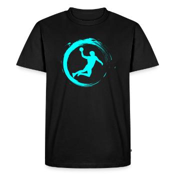 Handballer - Männer Premium Bio T-Shirt - Schwarz - Vorne - Nico (187cm)