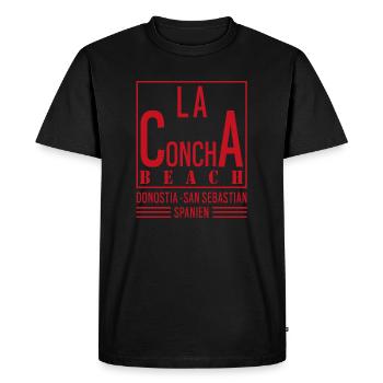 La Concha Beach Donostia San Sebastian Spain - Men's Premium Organic T-Shirt - black - Front - Nico (187cm)