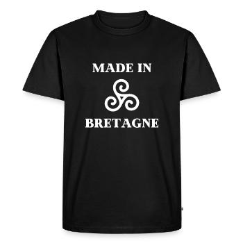 t shirt made in bretagne humour breton homme drole - T-shirt Premium bio Homme - noir - Devant - Nico (187cm)